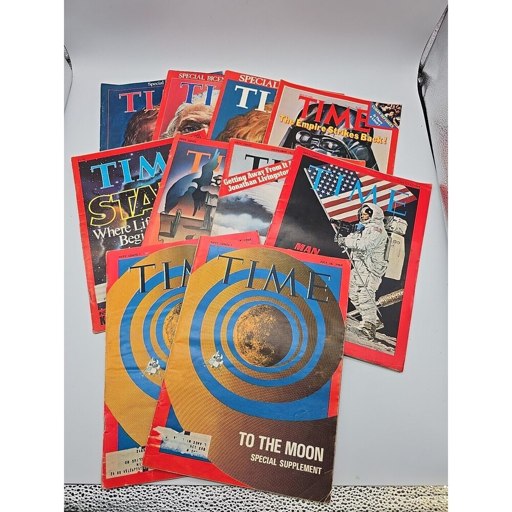 Vintage Time Magazines 1969 to 1980 lot of 10